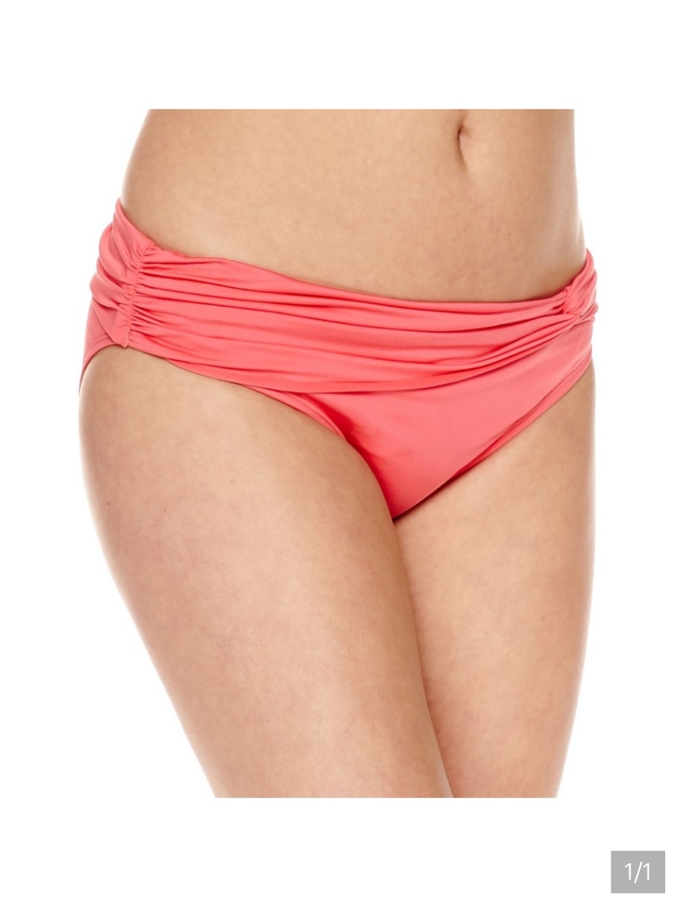 NWOT Liz Claiborne Coral Ruched Bikini Bottom